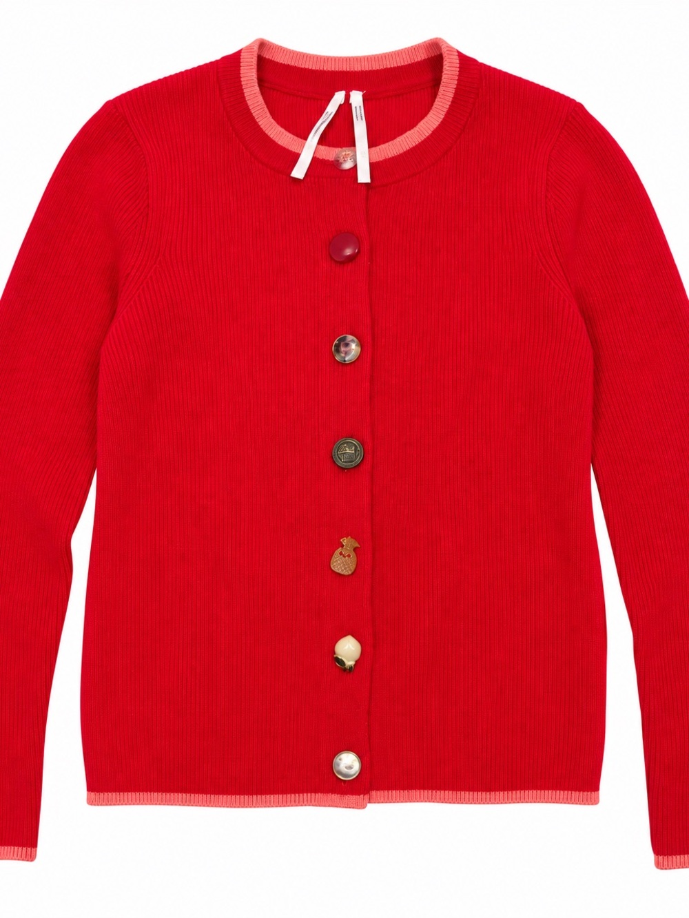 Anthropologie Red Button-Front Women's Sweater